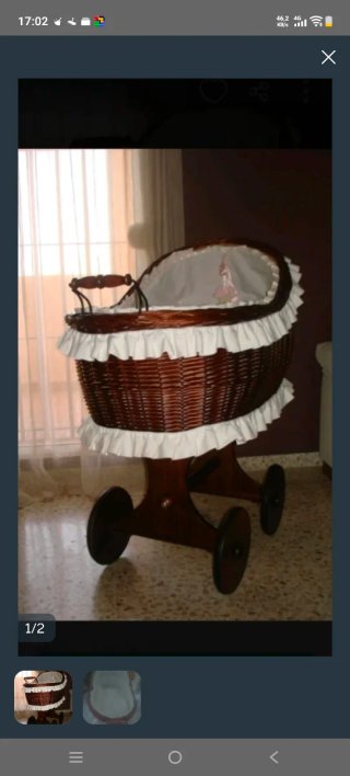 Moisés de mimbre para bebé
