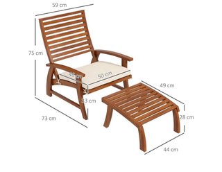 2 Sillones de Madera con Reposapiés