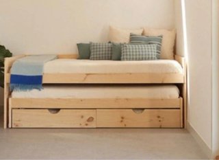 Cama nido doble Lufe madera con cajones.