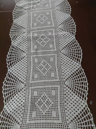 Runner uncinetto cm112x30 fatto a mano