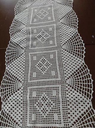 Runner uncinetto cm112x30 fatto a mano