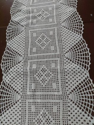 Runner uncinetto cm112x30 fatto a mano
