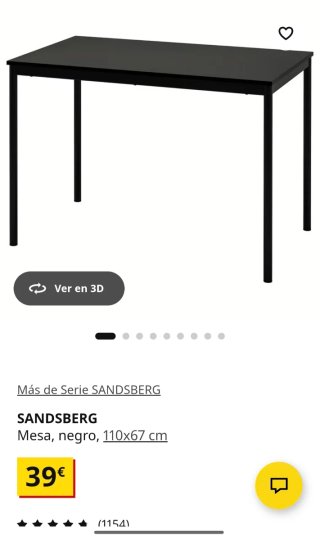 Mesa de comedor Sandsberg Negra