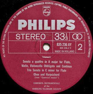 TELEMANN Concerto a Quattro PHILIPS 835 236 AY