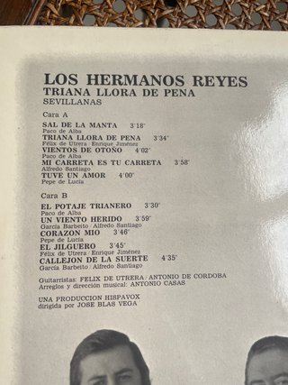 Vinilo Los Hermanos Reyes - Triana llora de pena