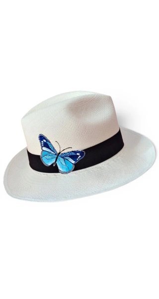 Cappello Panama Montecristi con farfalla