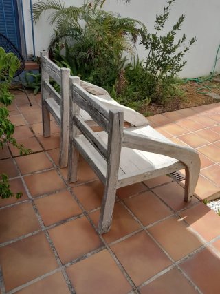 2 Sillas Madera Teca Vintage