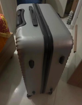 Valigia argento rigata