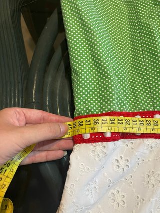 Traje Flamenca Verde/Rojo/Blanco con perforado