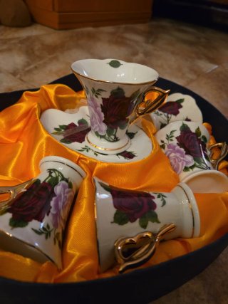 Juego de café paleta de pintor