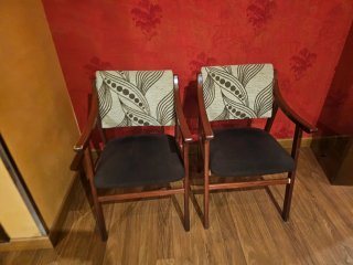 Conjunto 2 Sillas Madera y tela