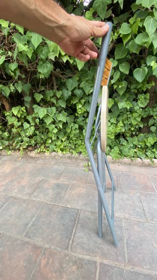 2 Sillas Plegables Madera y Metal Altas