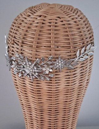 Tocado Novia Plata Copos Nieve