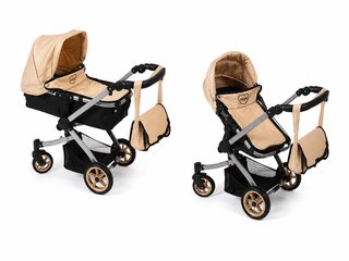 Carrito Muñecas Miyo Convertible Beige/Negro