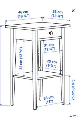 Mesita Noche Ikea Hemnes Blanca Madera
