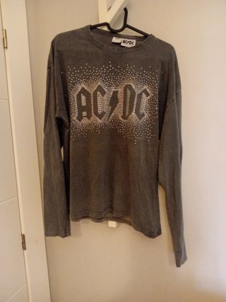 Camiseta ACDC gris niña edad 13/14 164 cm