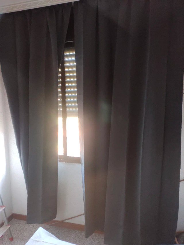 Cortinas Opacas térmicas Gris osc.260x140 riel 1cm