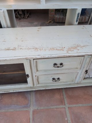 Mueble Rústico Madera Maciza Beige