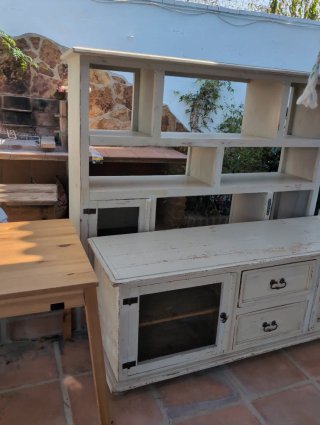 Mueble Rústico Madera Maciza Beige