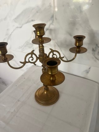 Candelabro Bronce Antiguo 5 Velas