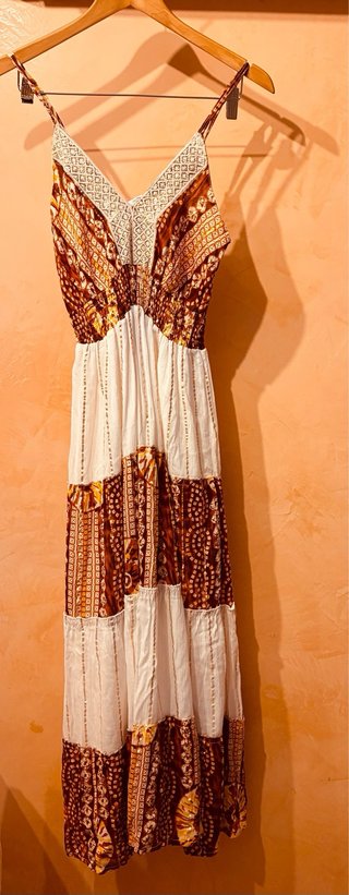Vestido largo tirantes estampado