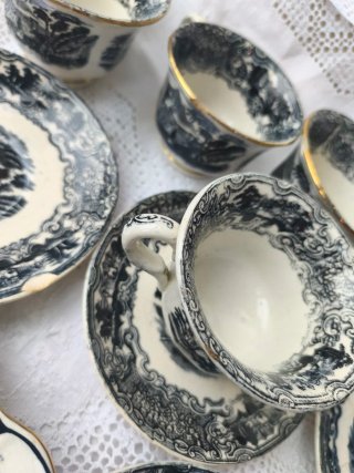 Conjunto Loza La Cartuja-Pickman Azul y Blanco