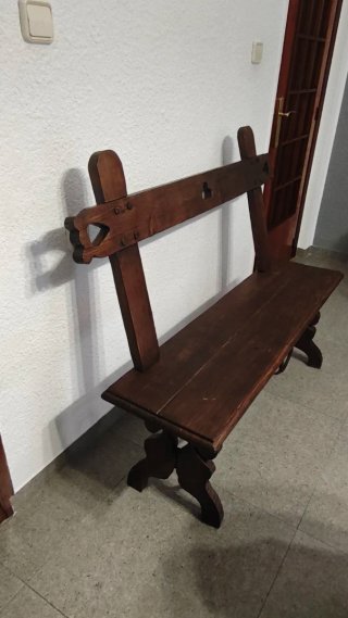 Banco rústico madera restaurado