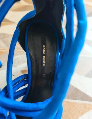 Sandálias Salto Alto Zara Azul