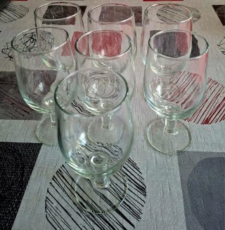 7 Copas de Vidrio 15cm