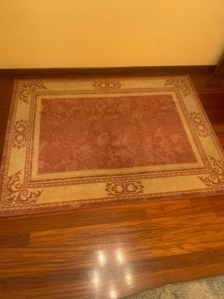 Alfombra Decorativa Beige y Roja