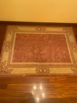 Alfombra Decorativa Beige y Roja