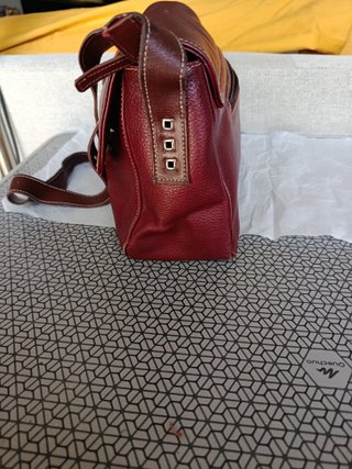 Bolso piel granate 35x19x10