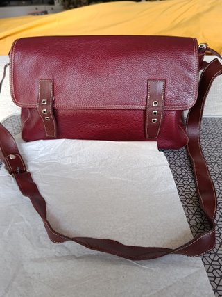 Bolso piel granate 35x19x10