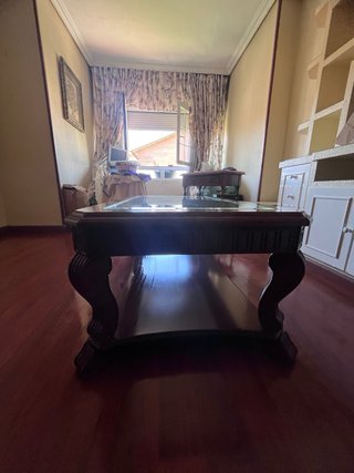 Mesa de centro madera y cristal elegante