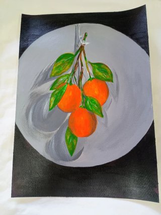 Quadro con Arance e Foglie