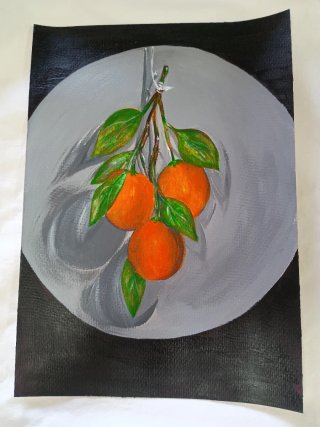 Quadro con Arance e Foglie