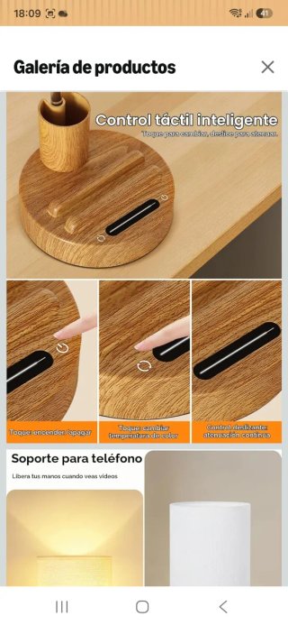 Lámpara de mesa regulable con carga inalámbrica nu