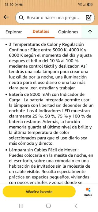 Lámpara de mesa regulable con carga inalámbrica nu
