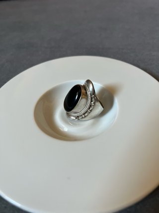 Anillo Plata y Onix Negro