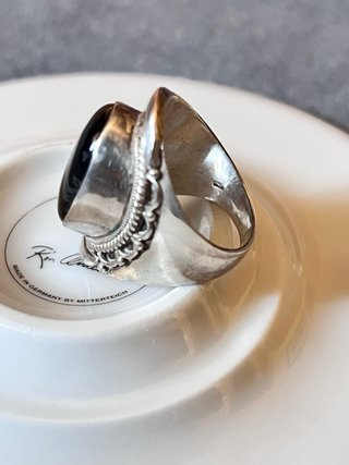 Anillo Plata y Onix Negro
