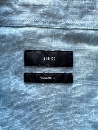 Liu Jo Camicia in Lino Taglia 43 Uomo Azzurro Chia