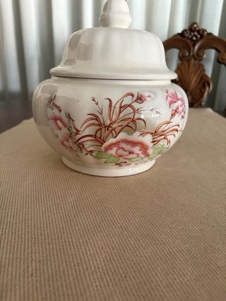Jarrón de cerámica vintage floral