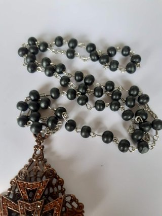 Rosario goth occhio di tigre e bronzo  y2k goth