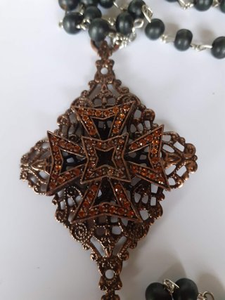 Rosario goth occhio di tigre e bronzo  y2k goth