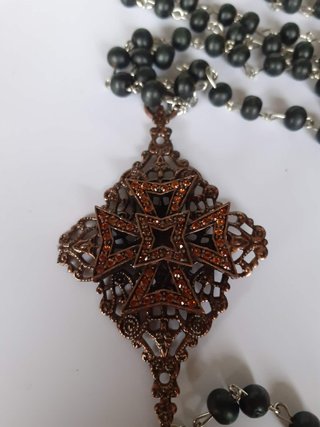 Rosario goth occhio di tigre e bronzo  y2k goth
