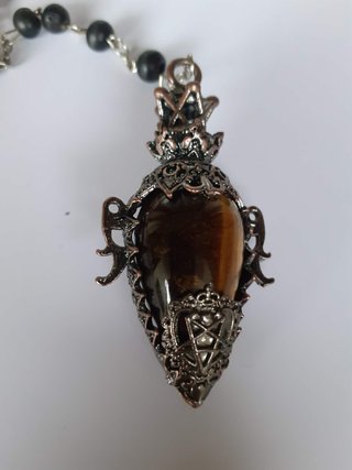 Rosario goth occhio di tigre e bronzo  y2k goth