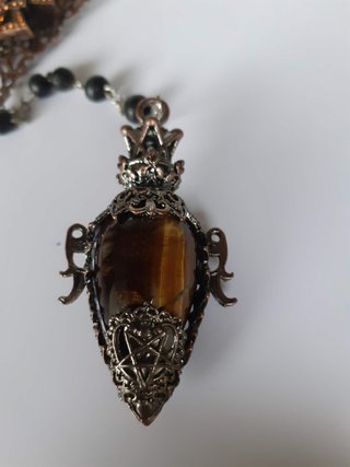 Rosario goth occhio di tigre e bronzo  y2k goth