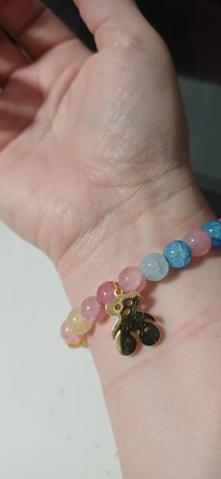 Pulsera bolitas osito acero 316L inoxidable