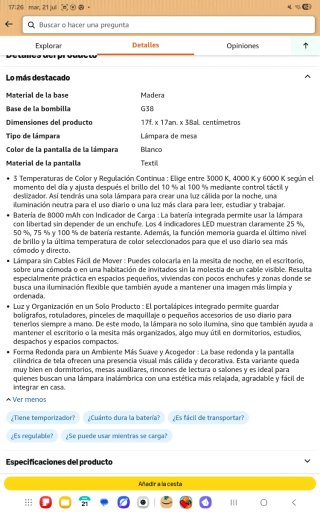 Lámpara de mesa regulable nueva precintada