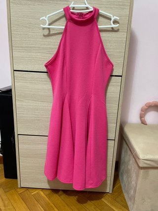 Vestido rosa fucsia halter